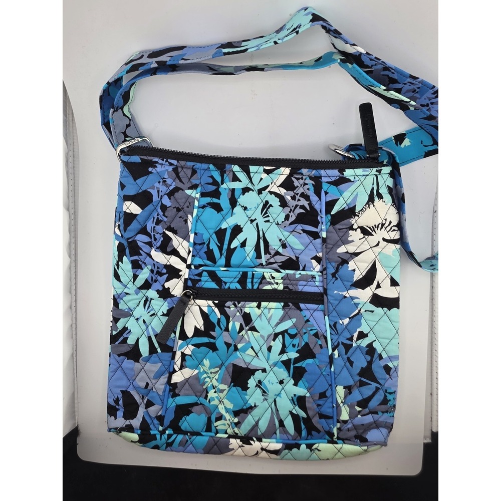 Vera Bradley Blue Turquoise Camo Floral Crossbody Shoulder Bag Purse Retired - Picture 4 of 5